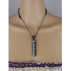 Collier tibétain Mantra vertical gravé sur os blanc Bijoux tibetains bouddhistes WN3