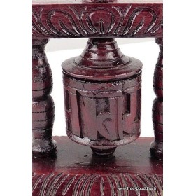 Petit moulin à prières de Table en bois sculpté Objets rituels bouddhistes 6405.3