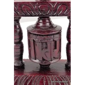 Petit moulin à prières de Table en bois sculpté - Objets rituels bouddhistes