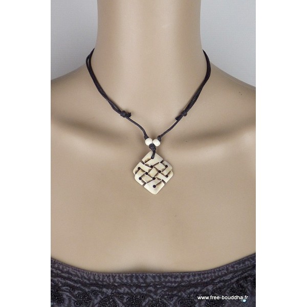 Collier bouddhiste Noeud sans fin Bijoux tibetains bouddhistes WN24