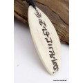 Collier tibétain mantra incurvé en os de buffle blanc Bijoux tibetains bouddhistes WN25