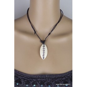 Collier tibétain mantra incurvé en os de buffle blanc Bijoux tibetains bouddhistes WN25