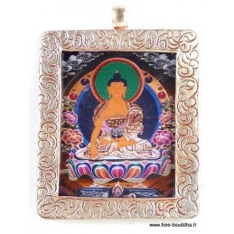 Pendentif tibétain amulette Tangka Bouddha Sakyamouni Bijoux tibetains bouddhistes PENDTH2