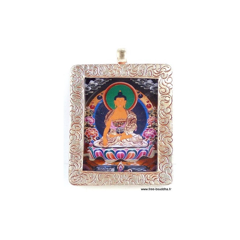 Pendentif tibétain amulette Tangka Bouddha Sakyamouni Bijoux tibetains bouddhistes PENDTH2