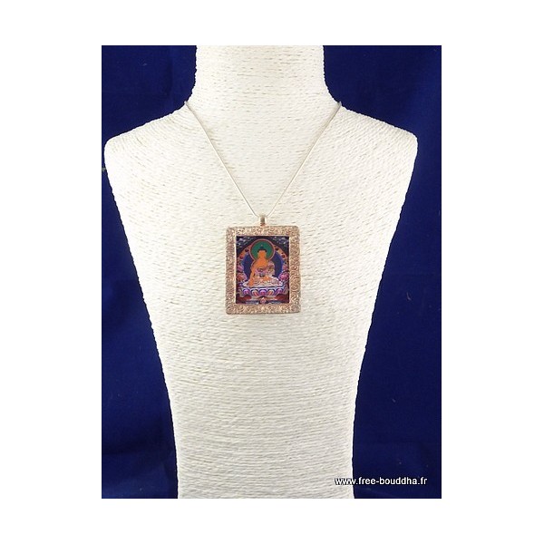 Pendentif tibétain amulette Tangka Bouddha Sakyamouni Bijoux tibetains bouddhistes PENDTH2