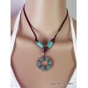 Pendentif tibétain mantra bouddhiste sur turquoise Bijoux tibetains bouddhistes BHP55