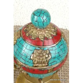 Moulin à prières bouddhiste 14 cm - Objets rituels bouddhistes