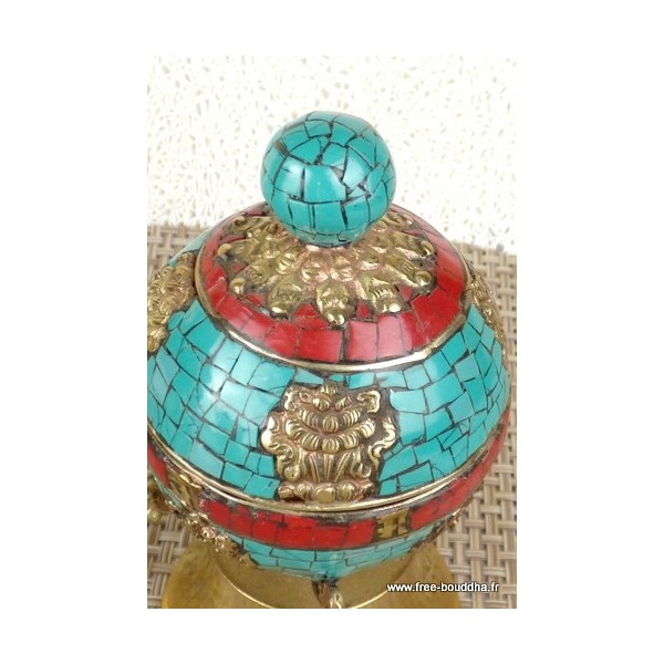 Moulin à prières bouddhiste 14 cm Objets rituels bouddhistes 5000.1