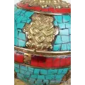 Moulin à prières bouddhiste 14 cm - Objets rituels bouddhistes
