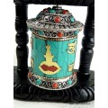 Moulin à prières tibétain Yeux du Bouddha Objets rituels bouddhistes 5997.2