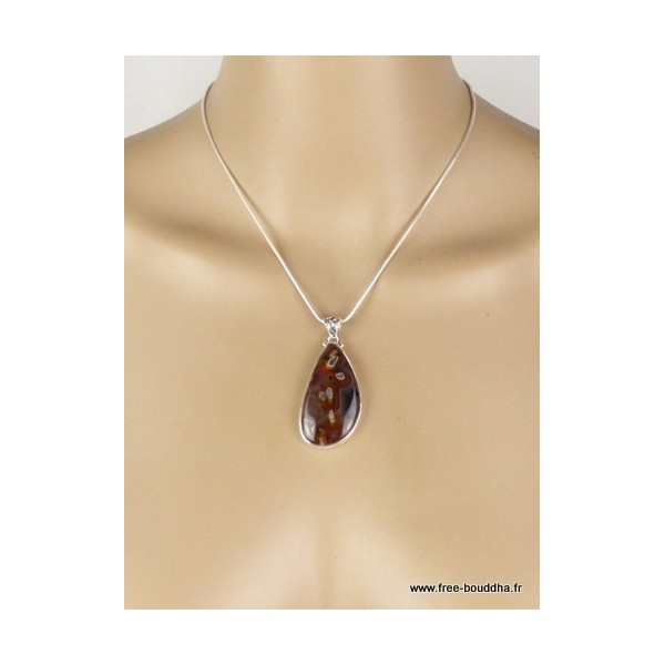 Pendentif goutte AGATE TUBULAIRE Pendentifs pierres naturelles VK52