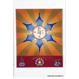 Carte postale bouddhiste MANTRA DE MANJUSHRI Objets rituels bouddhistes CPB21
