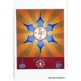 Carte postale bouddhiste MANTRA DE MANJUSHRI Objets rituels bouddhistes CPB21