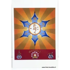 Carte postale bouddhiste MANTRA DE MANJUSHRI - Cartes postales bouddhistes