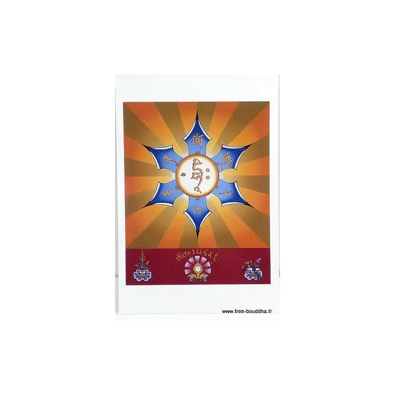 Carte postale bouddhiste MANTRA DE MANJUSHRI - Cartes postales bouddhistes