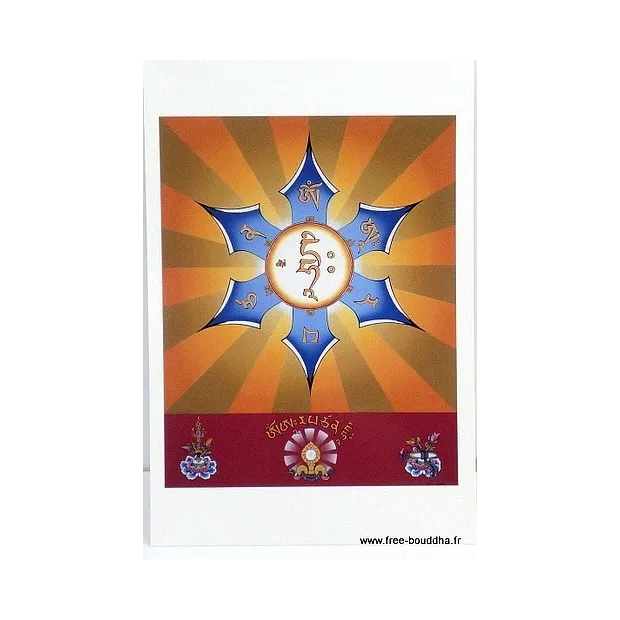 Carte postale bouddhiste MANTRA DE MANJUSHRI - Cartes postales bouddhistes