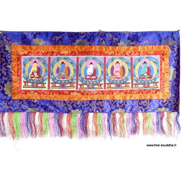 Tangka PANCHA BOUDDHA tenture de porte Tangkas tibétains PAN1