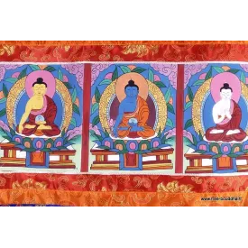 Thangka tibétain Pancha Bouddha – sagesse des cinq directions - Thangkas tibétains