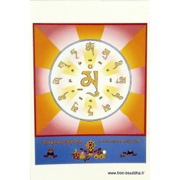 Carte postale bouddhiste Mantra du Bouddha Objets rituels bouddhistes CPB12