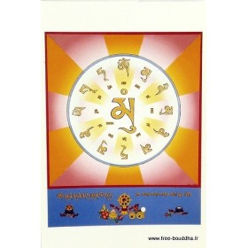 Carte postale bouddhiste Mantra du Bouddha Objets rituels bouddhistes CPB12