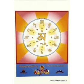Carte postale bouddhiste Mantra du Bouddha - Cartes postales bouddhistes