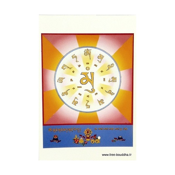 Carte postale bouddhiste Mantra du Bouddha Objets rituels bouddhistes CPB12