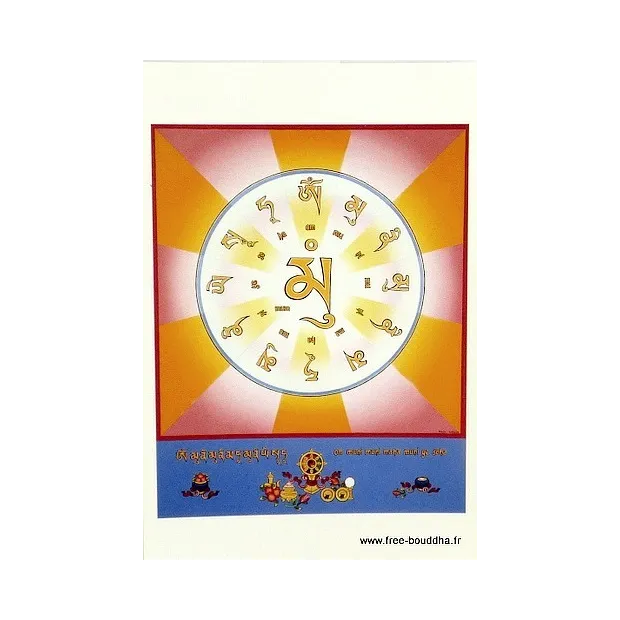 Carte postale bouddhiste Mantra du Bouddha - Cartes postales bouddhistes
