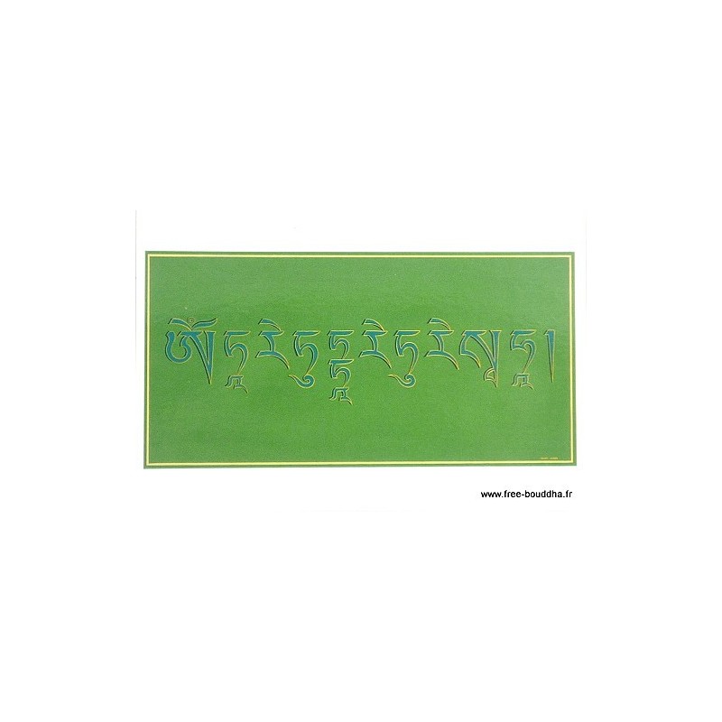 Carte postale bouddhiste MANTRA DE TARA VERTE Objets rituels bouddhistes CPB14