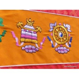 Tenture tibétaine dessus de porte Signes auspicieux Tentures tibétaines Bouddha TSA1