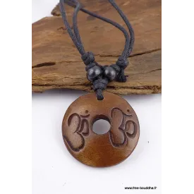 Collier tibétain en os de Buffle gravé du Om - Colliers tibétains et népalais