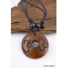 Collier tibétain en os de Buffle gravé du Om Bijoux tibetains bouddhistes WN22.1