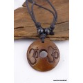 Collier tibétain en os de Buffle gravé du Om Bijoux tibetains bouddhistes WN22.1