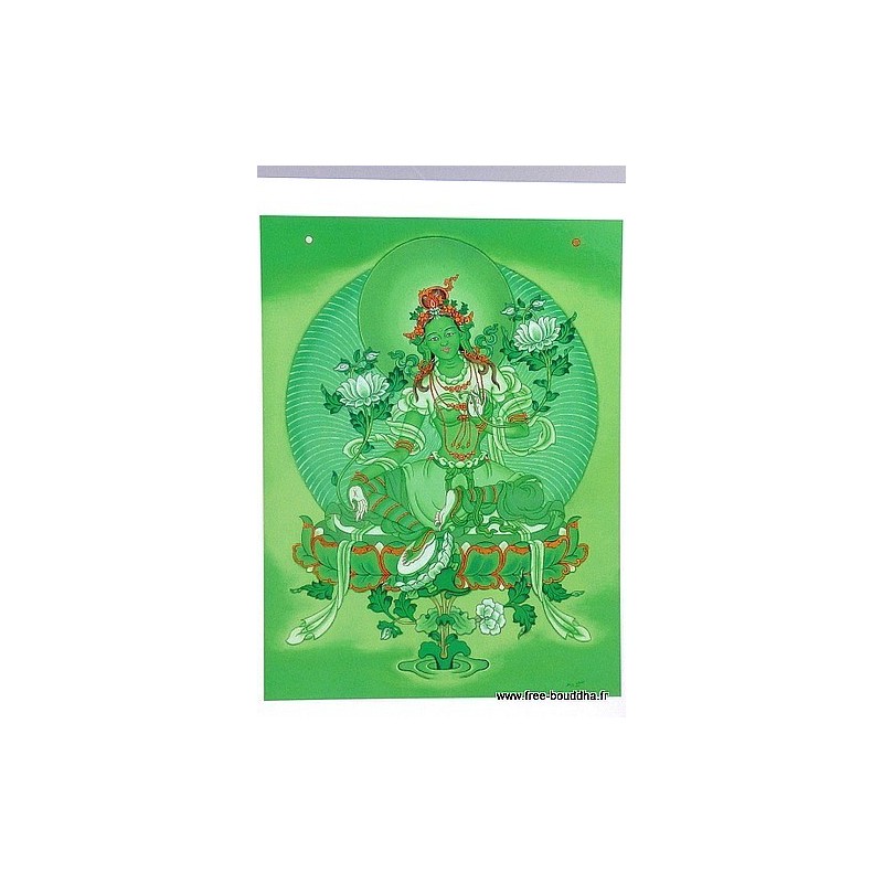 Carte postale divinité Tara Verte Objets rituels bouddhistes CPB3