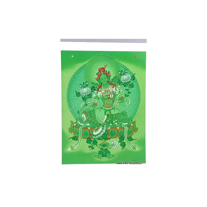 Carte postale divinité Tara Verte - Cartes postales bouddhistes
