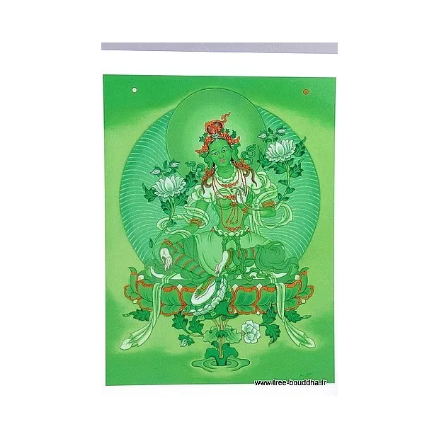 Carte postale divinité Tara Verte - Cartes postales bouddhistes