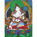 Thangka tibétain Tara blanche – peinture sacrée sur toile - Thangkas tibétains