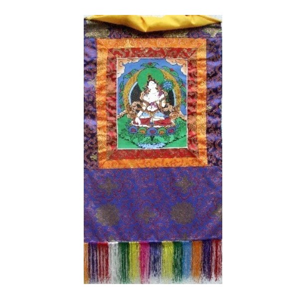 Tangka tibétain Tara Blanche Tentures tibétaines Bouddha tang tarab