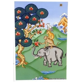 Carte postale bouddhiste QUATRE AMIS - Cartes postales bouddhistes