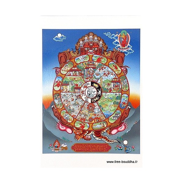 Carte postale bouddhiste ROUE DE LA VIE Cartes postales bouddhistes CPB35