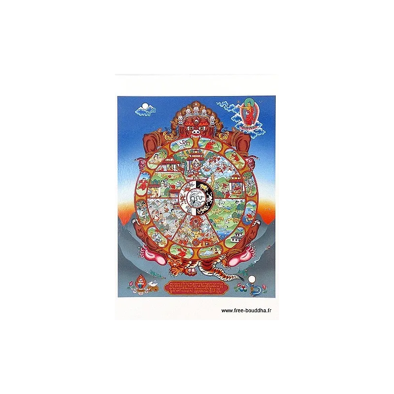 Carte postale bouddhiste ROUE DE LA VIE - Cartes postales bouddhistes