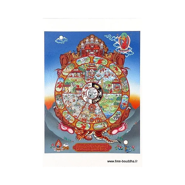 Carte postale bouddhiste ROUE DE LA VIE - Cartes postales bouddhistes