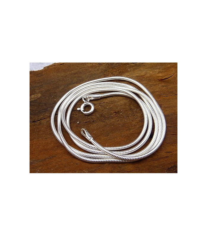 Chaîne serpent en argent 55 cm 1,3 mm Chaînes en argent TUV52 Chaîne serpent en argent 55 cm 1,3 mm Chaînes en argent TUV52