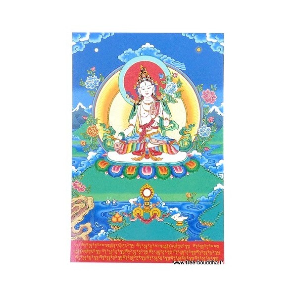 Carte postale bouddhiste TARA BLANCHE Objets rituels bouddhistes CPB29