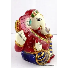 Artisanat népalais statuette Ganesh peinte à la main - Statuettes bouddhistes tibétaines artisanales