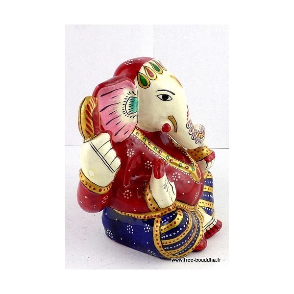 Artisanat népalais statuette Ganesh peinte à la main Objets Ganesh STA75.1