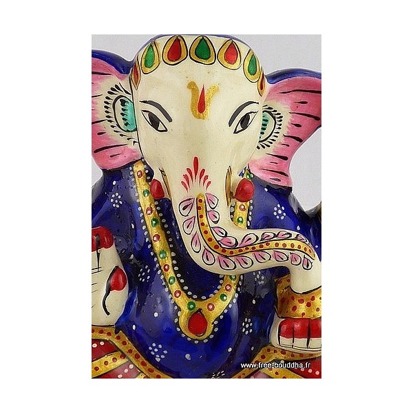 Artisanat népalais statuette Ganesh peinte à la main Objets Ganesh STA75.1