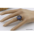 Bague Om tibétain style Lapis lazuli Bagues tibétaines bouddhistes BT29.2