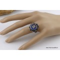 Bague Om tibétain style Lapis lazuli Bagues tibétaines bouddhistes BT29.2