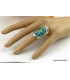 Bague tibétaine Symbole Om en turquoise Bagues tibétaines bouddhistes REF 4181