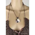 Pendentif tibétain Ying Yang os de buffle - Pendentifs tibétains bouddhistes